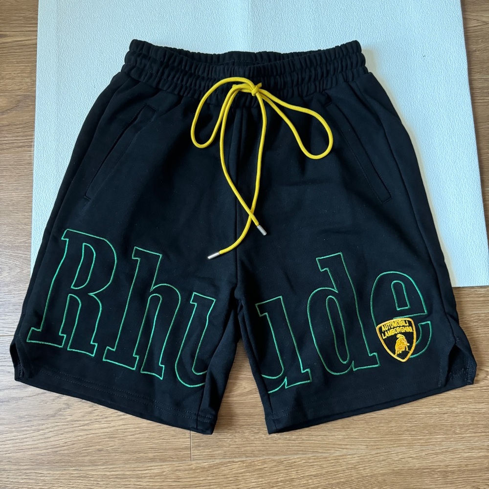 Rhude x Lamborghini Military Twill Emboiered Logo Shorts Black